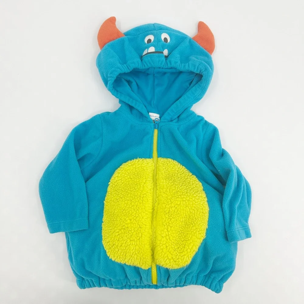 Carters Baby Monster Hooded Fleece Halloween Costume Zip Up Jacket Size 12M